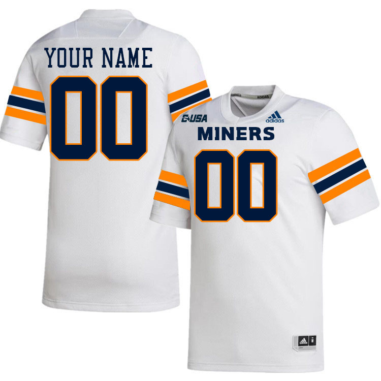 Custom UTEP Miners Name And Number College Football Jersey-White